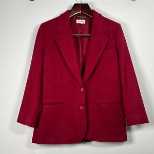 L.L. Bean Wool Cashmere 2‎ button Blazer Red Womens size 10P Jacket
